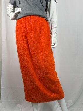 Vintage Orange Connie Fails Floral Maxi Skirt Size Small